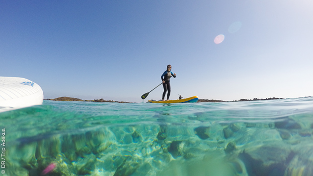 Stand up paddle avec transports sur les spots de Fuerteventura pendant le stage
