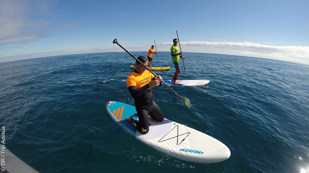 Détente et balade entre les sessions de stand up paddle, à la rame !